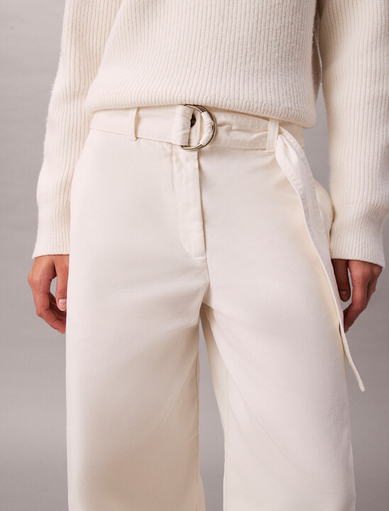 Cotton Relaxed Belted Pants