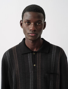 Cole提花Polo衫, STONED BLACK, hi-res