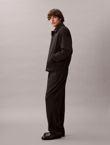 Micro Twill Bomber Jacket, Black, hi-res