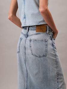 Denim Maxi Skirt, SHORELINE, hi-res