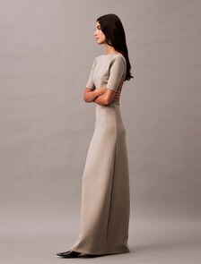 Backless Jersey Dress, Elephant Skin, hi-res