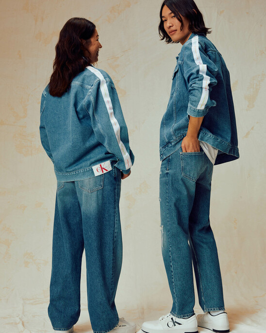 PRIDE LOGO TAPE DENIM TRUCKER JACKET