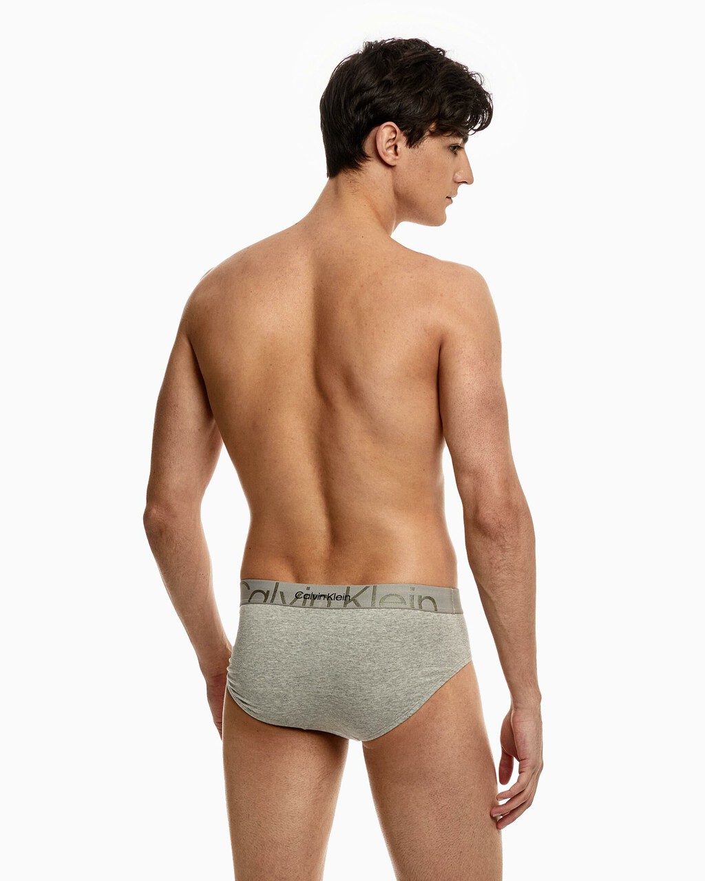 Embossed Icon Cotton Hipster Briefs, grey