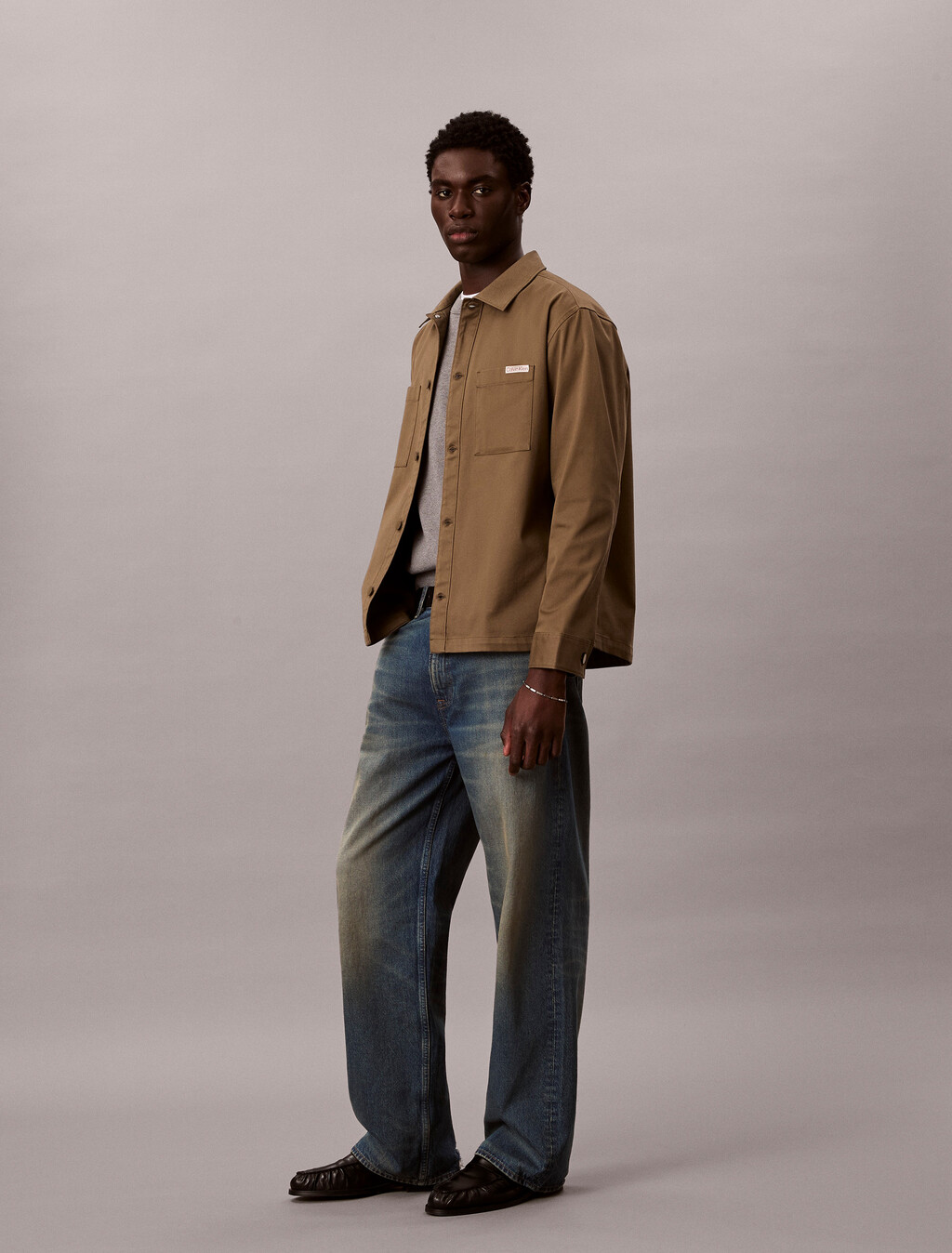 寬版棉質襯衫式外套, Capers, hi-res