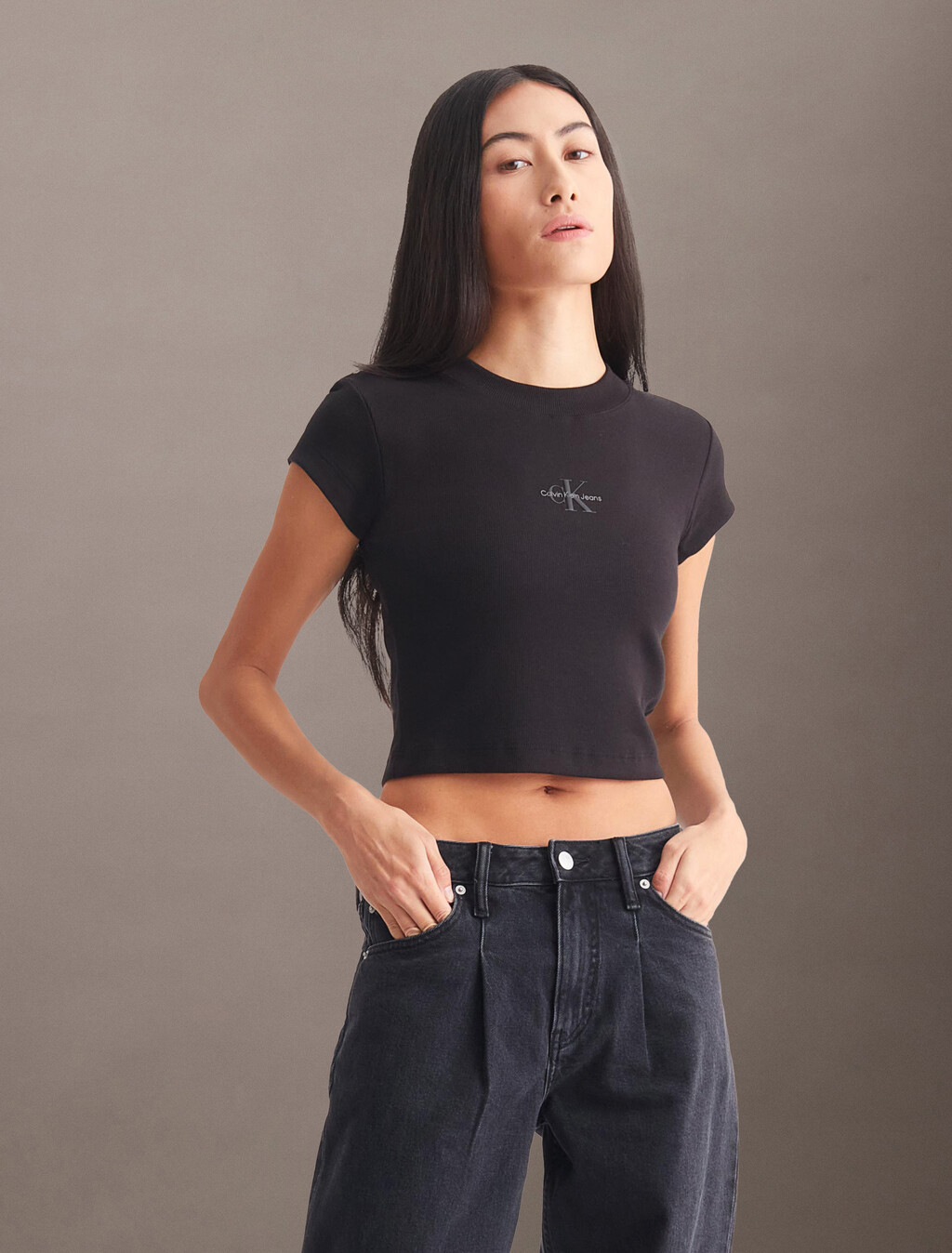 Monogram 貼身 T 恤, Ck Black, hi-res