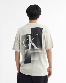 GRADIENT MONOGRAM ORGANIC COTTON TEE, Eggshell, hi-res