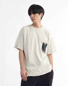 GRADIENT MONOGRAM ORGANIC COTTON TEE, Eggshell, hi-res