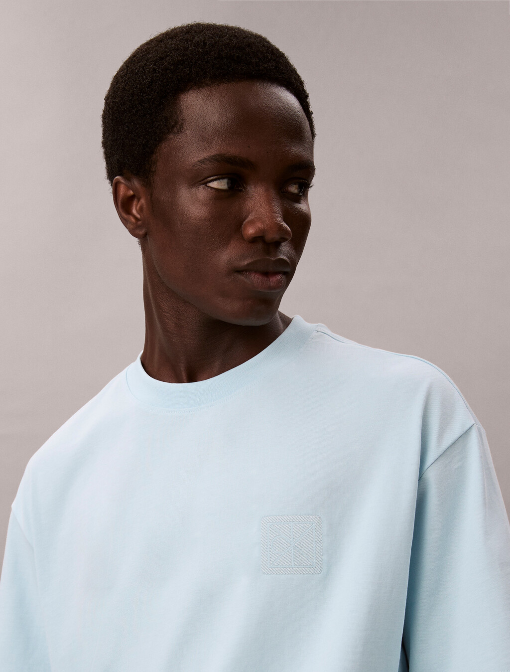 CK Emblem Patch Tee, Airy Blue, hi-res