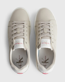 LEATHER TRAINERS, Eggshell/Ancient White, hi-res