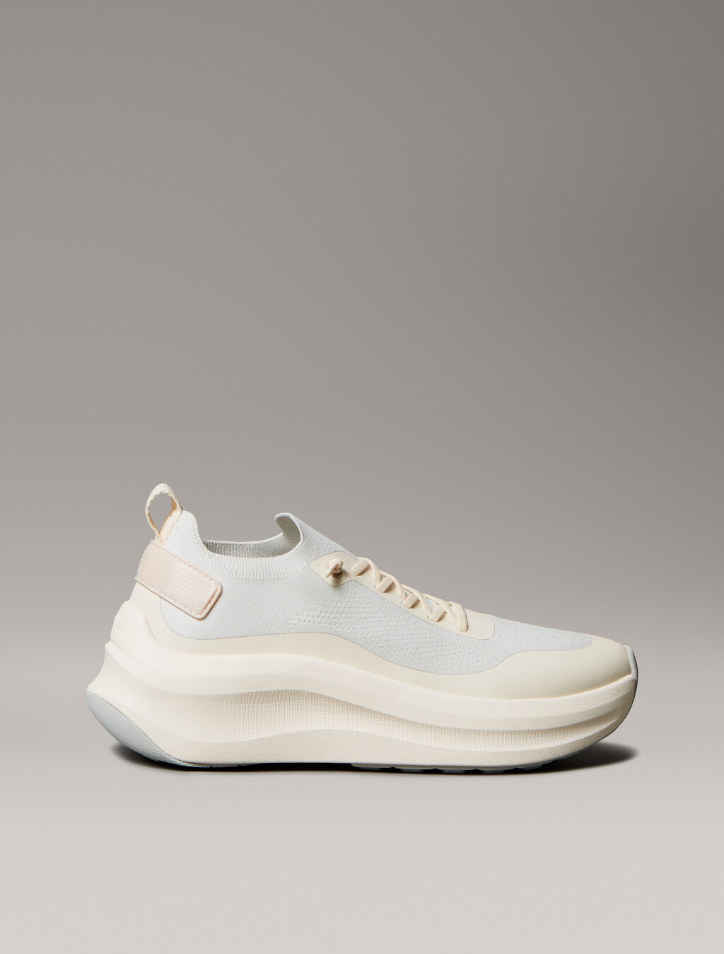 Mesh Chunky Runner Sock Trainers, Vaporous White/Light Cashew, hi-res