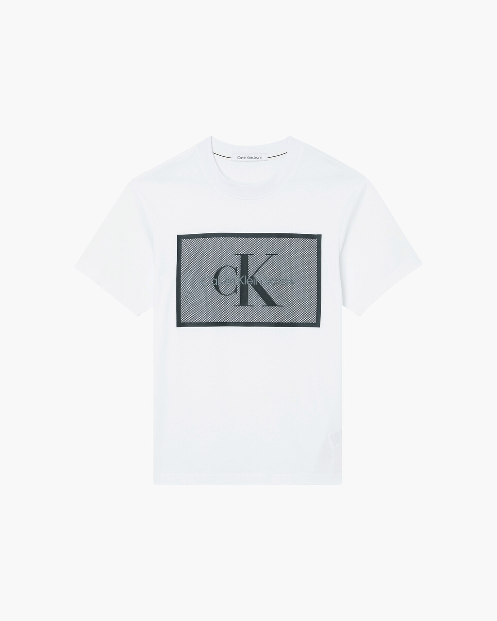 ORGANIC COTTON MONOLOGO MESH BOXY TEE, Bright White, hi-res