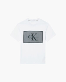 ORGANIC COTTON MONOLOGO MESH BOXY TEE, Bright White, hi-res