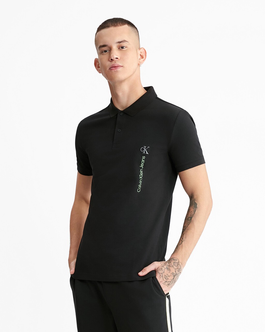 Slim Polo Shirt, Ck Black, hi-res