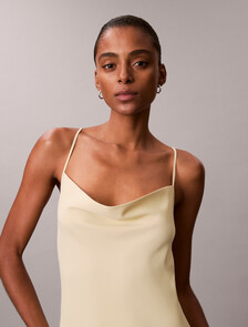 Polyester Crepe Slip Dress, Hay, hi-res