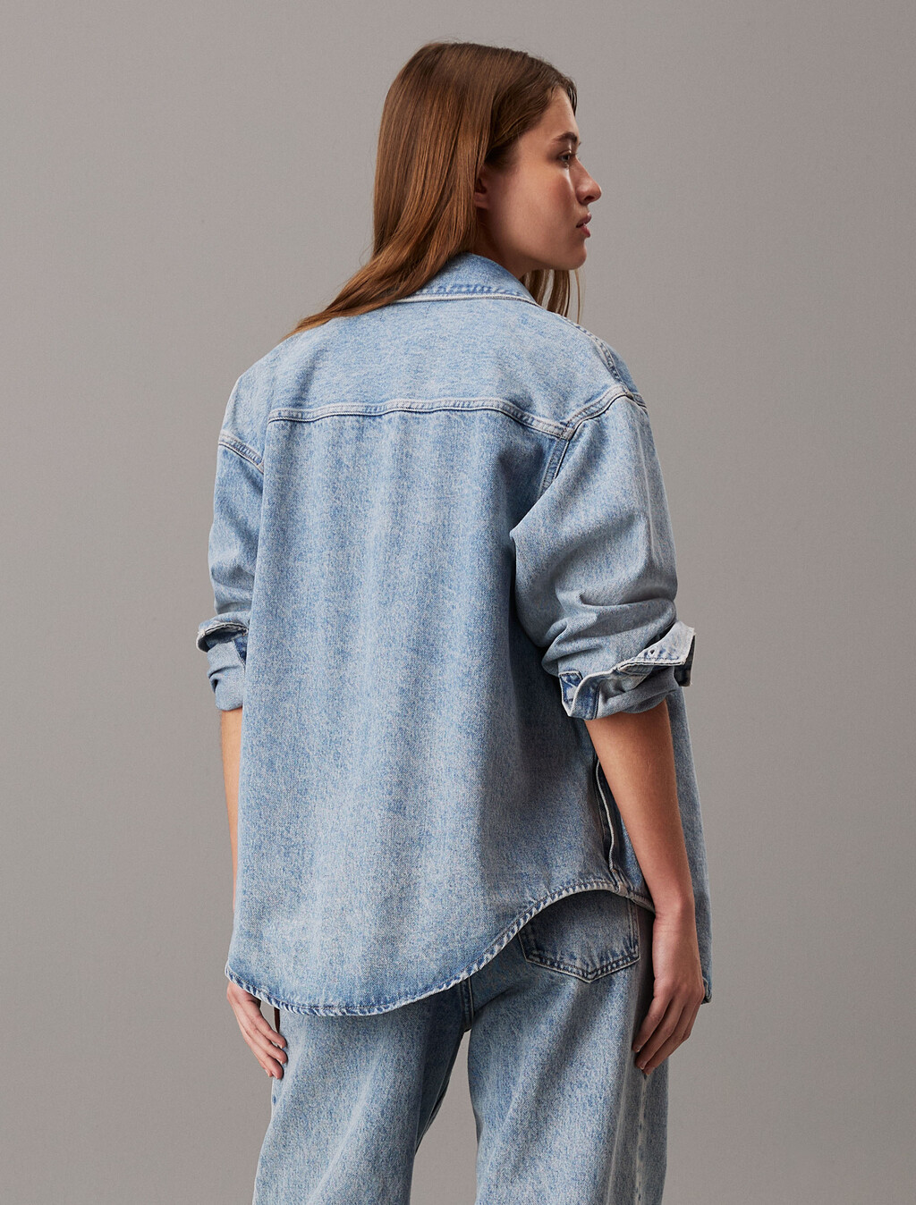 寬鬆牛仔襯衫式外套, Denim Light, hi-res