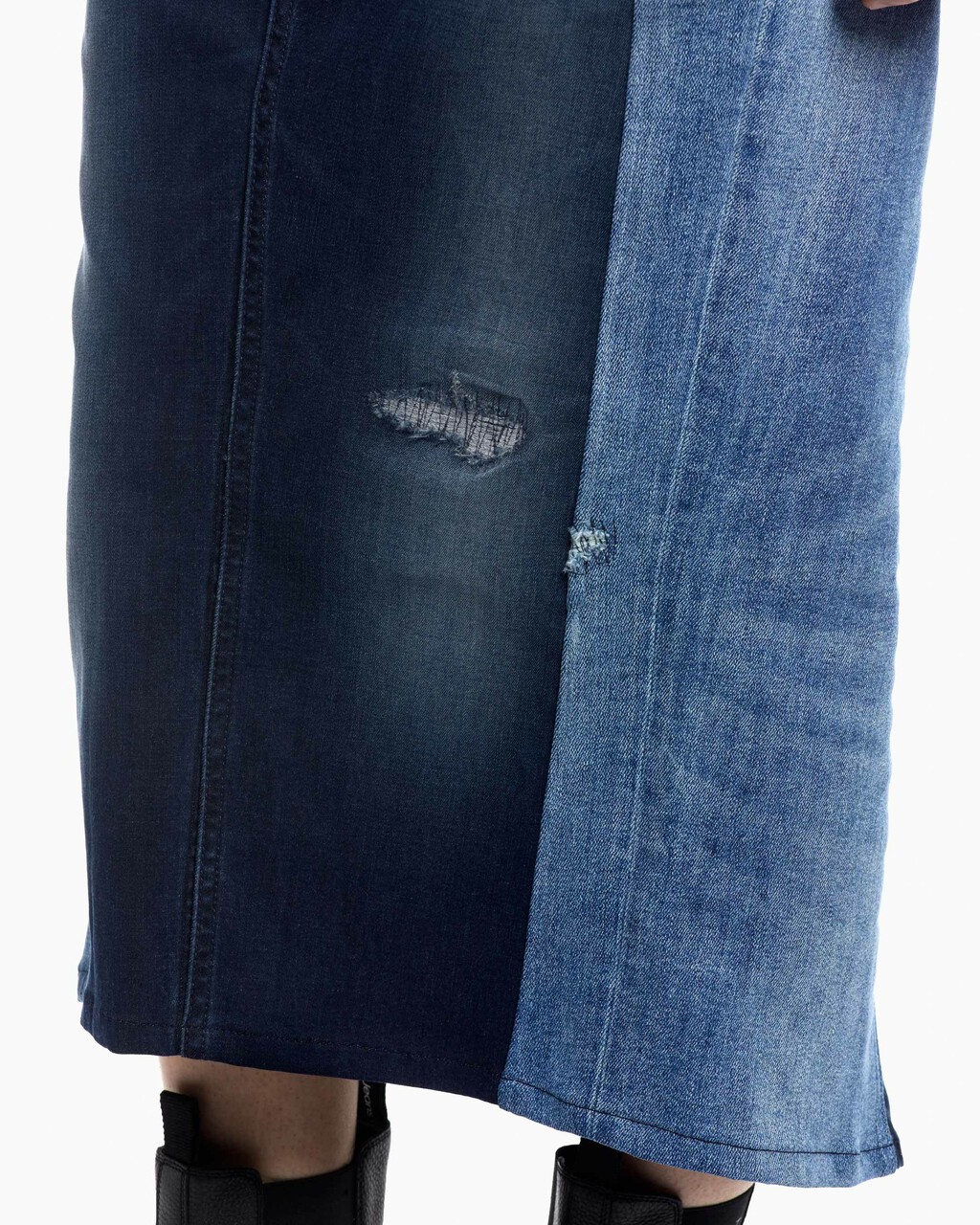 REIMAGINED DENIM FLARED SKIRT, BLUE3, hi-res