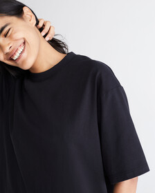 STANDARDS COMPACT COTTON CREWNECK T-SHIRT, Black Beauty, hi-res