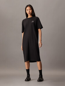 CK Embroidery Long T-Shirt Dress, Ck Black, hi-res