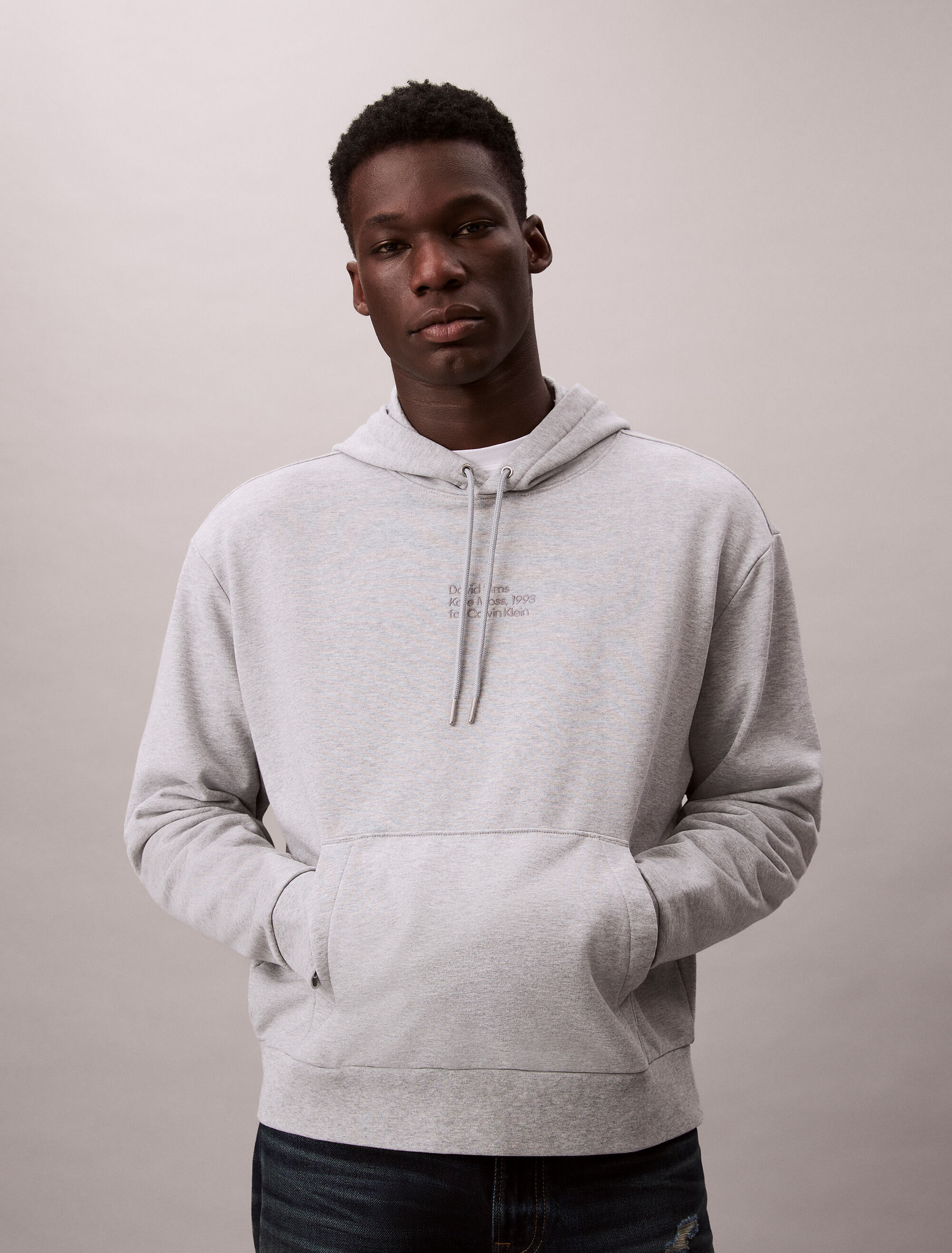 Kate Moss Fleece Graphic Hoodie | grey | Calvin Klein Hong Kong