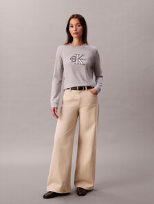 Monogram Long Sleeve Tee, BC06 Grey Heather, hi-res