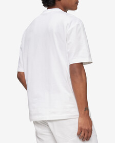 Calvin Logo 圓領上衣, Brilliant White, hi-res