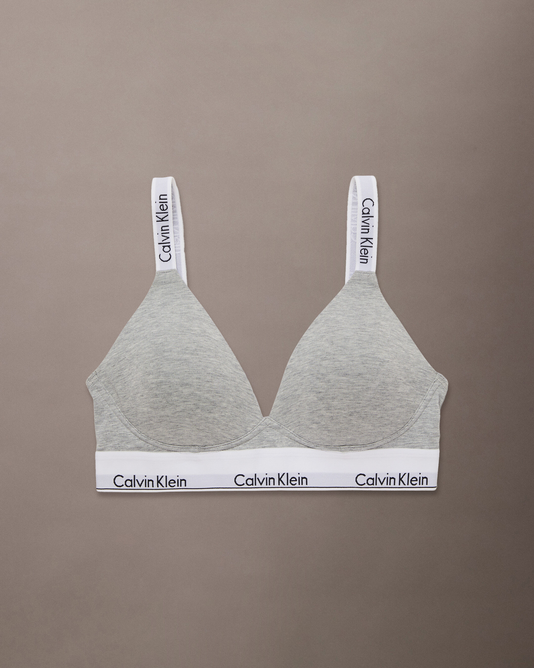 Modern Cotton Lightly Lined Plunge Bra grey Calvin Klein Hong Kong