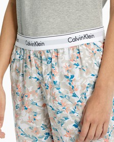 WOVEN COTTON JOGGERS, FLORAL MESH+WHITE, hi-res