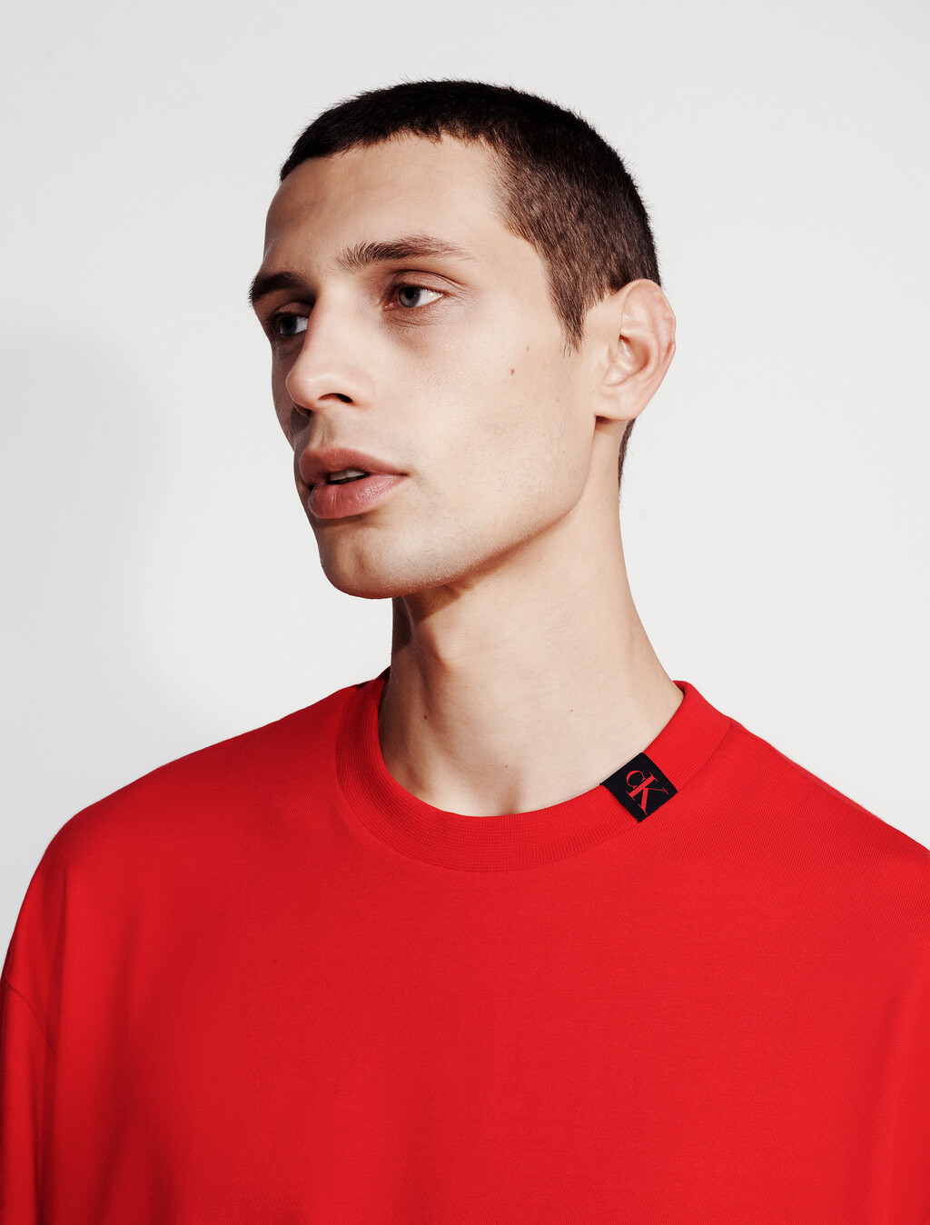 Heavy Cotton Crewneck Tee, Chinese Red, hi-res