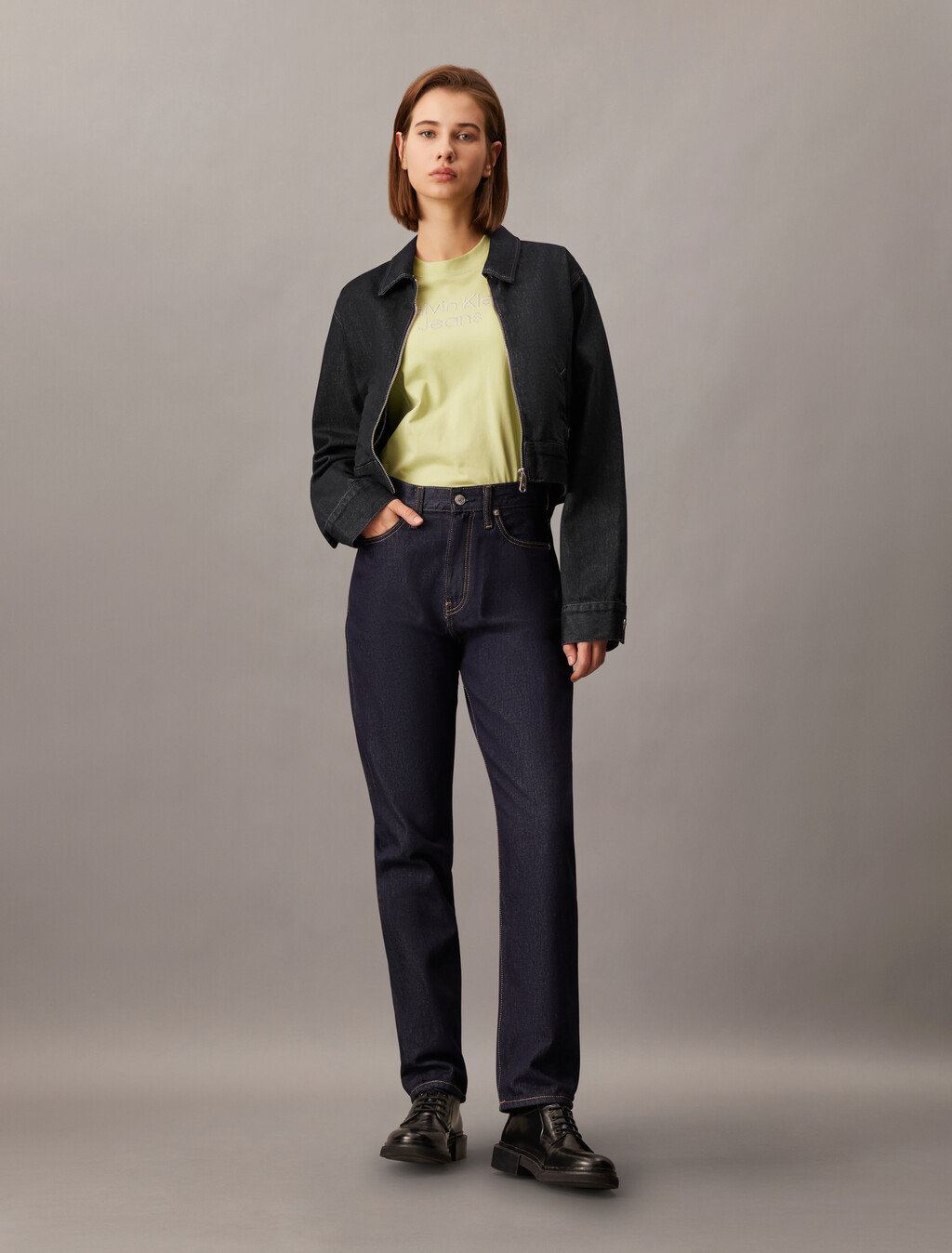 Forever Indigo Zip Up Denim Jacket, Denim Dark, hi-res