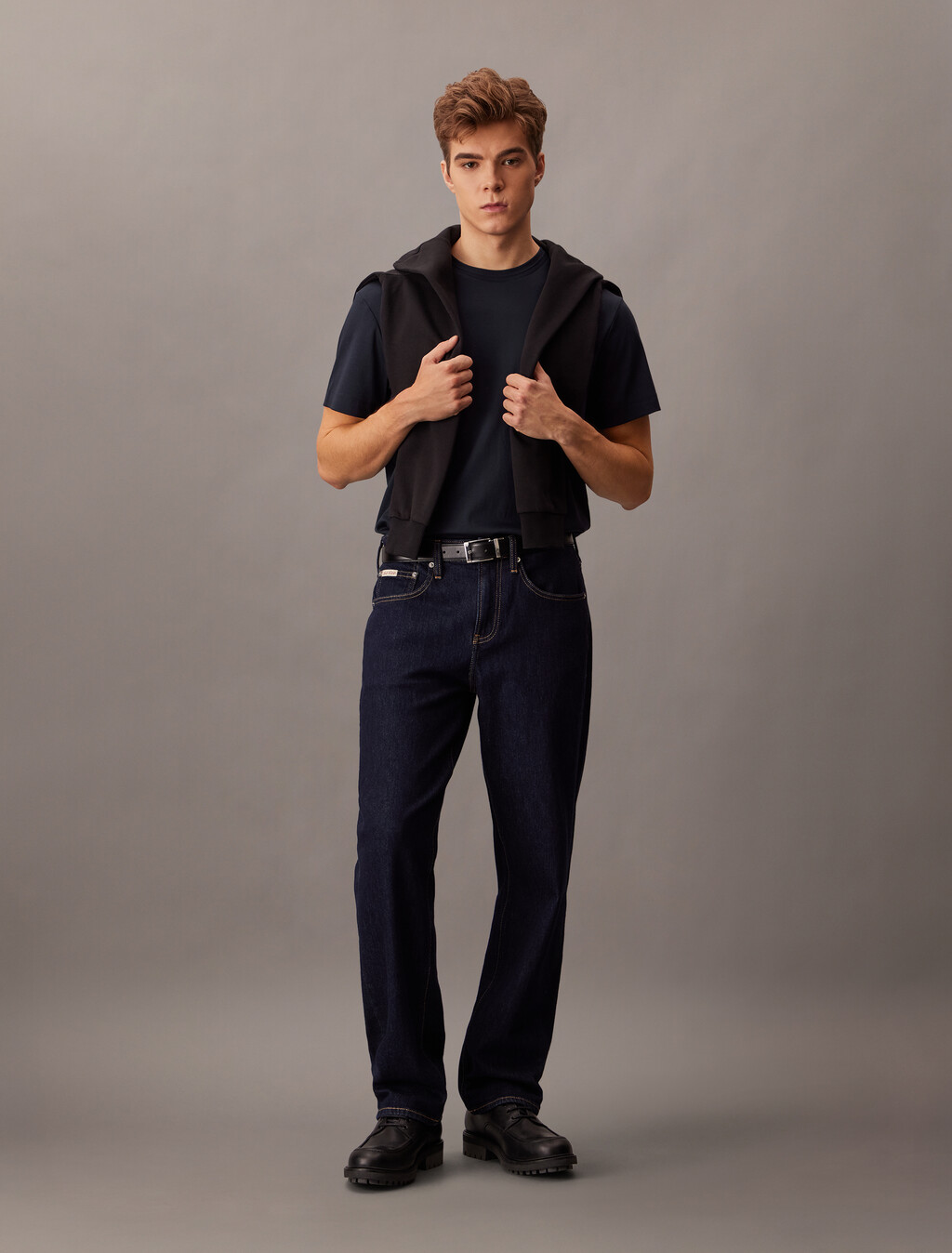 修身雙面針織 Supima 棉質 T 恤, Dark Sapphire, hi-res