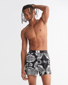 CALVIN KLEIN 1996 COTTON SLIM BOXERS, SNAKE PRINT_BLACK, hi-res
