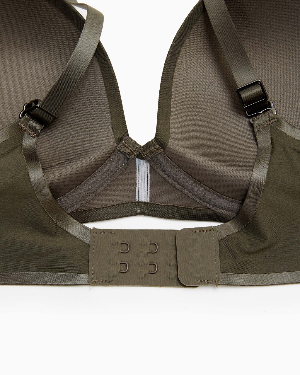 CK BLACK STRUCTURE PUSH UP PLUNGE BRA, PLATINUM GREY, hi-res