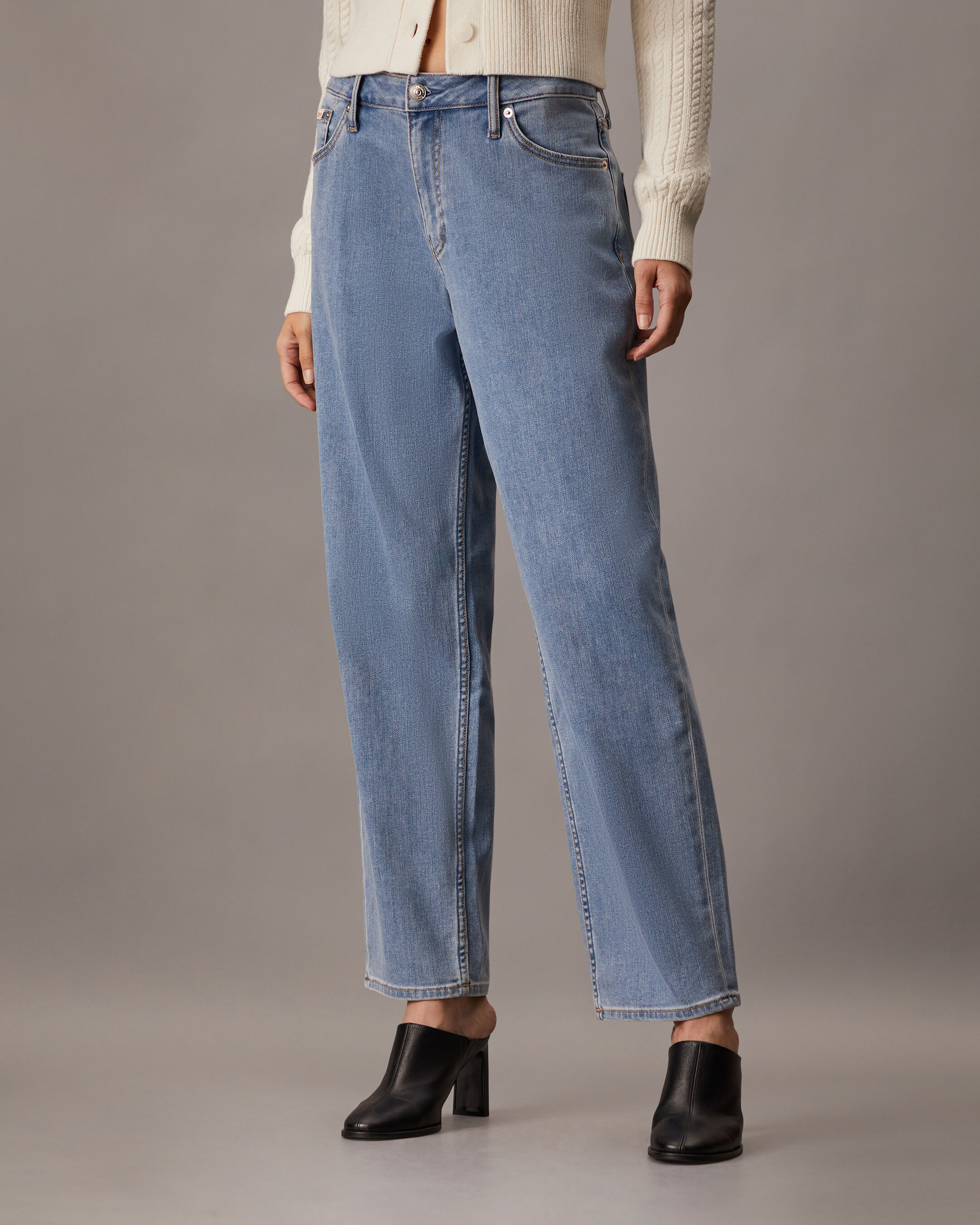 Women's blue jeans on sale top