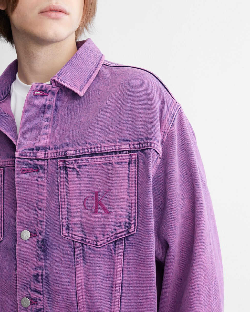 Unisex Boxy Denim Jacket | purple | Calvin Klein Hong Kong