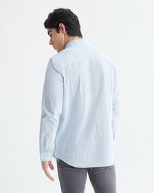 修身泡泡紗裇衫, Tarps Blue, hi-res