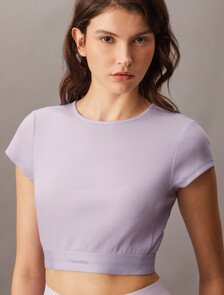 Rib Knit Cropped Tee, LILAC QUARTZ, hi-res