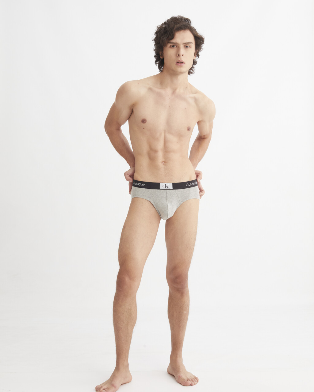 CALVIN KLEIN 1996 COTTON HIPSTER BRIEF, Grey Heather, hi-res