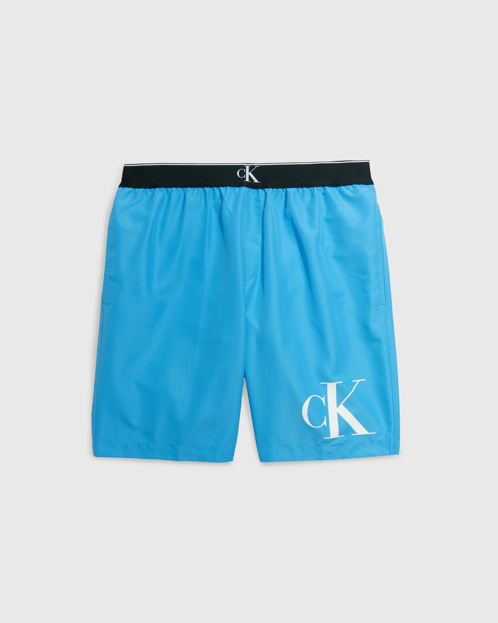 CK Monogram Long Swim Shorts, Blue Crush, hi-res
