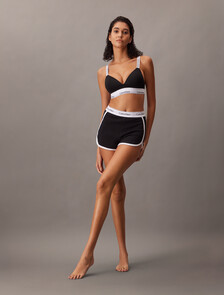 Icon Cotton Lightly Lined Plunge Bra, Black, hi-res