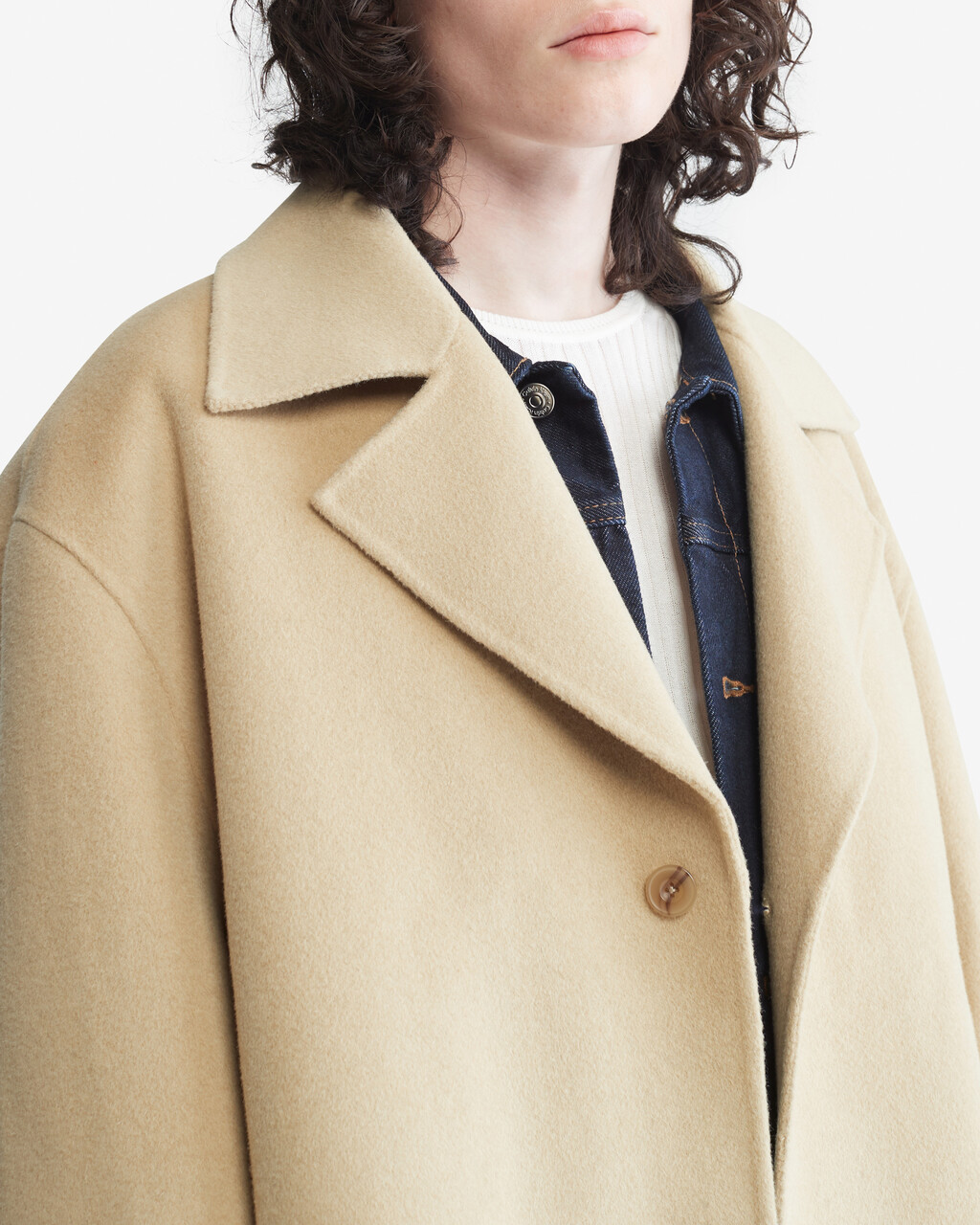 STANDARDS DOUBLE FACED WOOL OVERCOAT, Nettle, hi-res