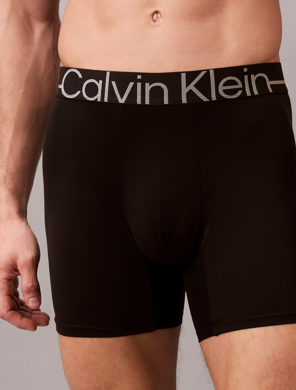 Icon 超細纖維金屬標誌彈性四角內褲, Black, hi-res