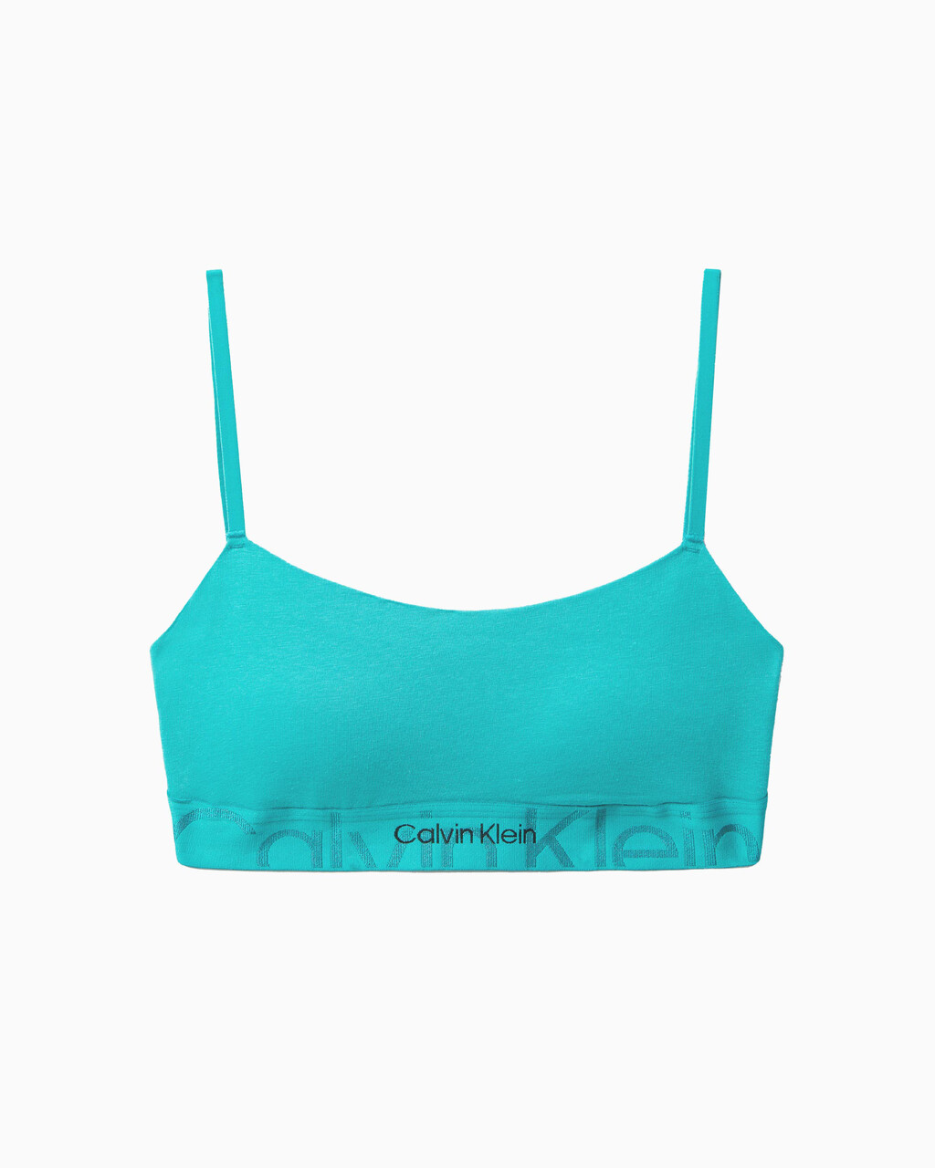 EMBOSSED ICON COTTON LIGHTLY LINED BRALETTE, Distorted Blue, hi-res