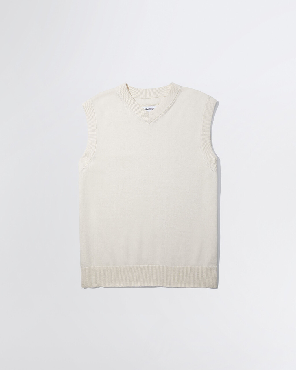 STANDARDS HIGH V-NECK VEST, BONE WHITE-100Y, hi-res
