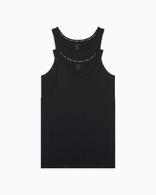 MODERN COTTON 彈性背心 2 件裝, Black/Black, hi-res