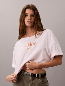 Logo Cropped T-Shirt, Crystal Blush, hi-res