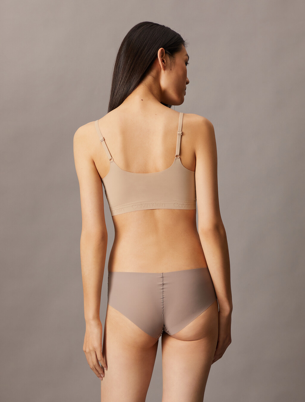 Microfiber Stretch Lightly Lined Triangle Bralette, Cedar, hi-res