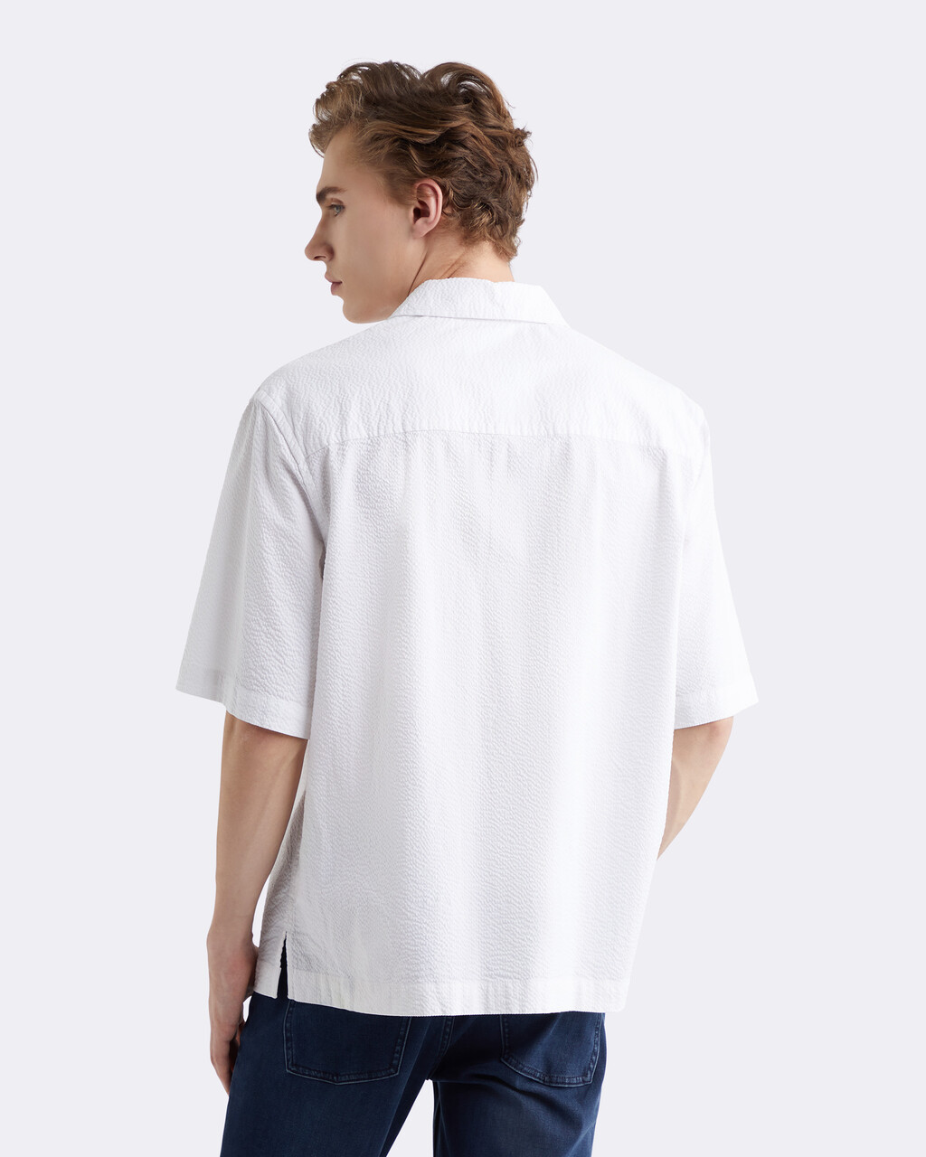 Seersucker Short Sleeve Shirt, BRIGHT WHITE, hi-res