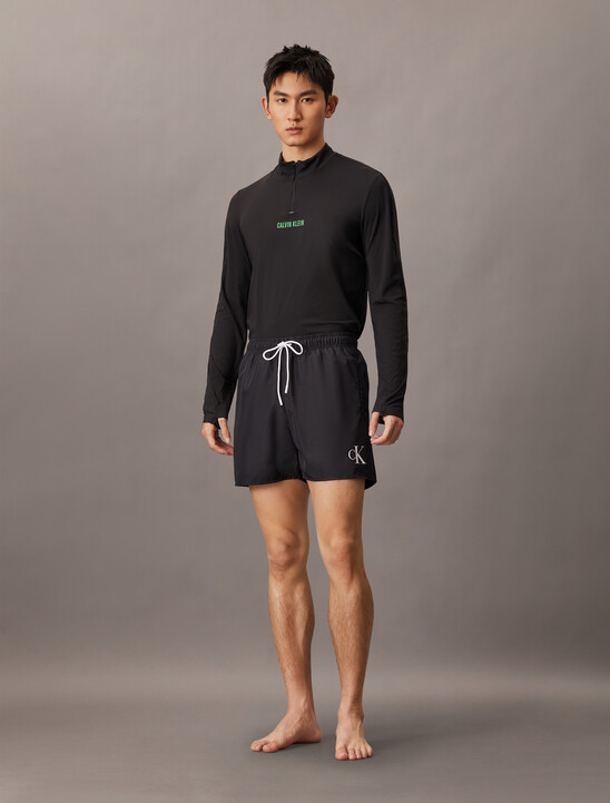 Medium Drawstring Swim Shorts - CK Monogram