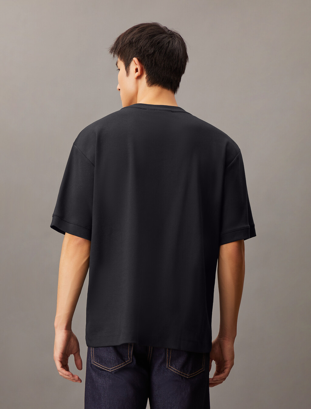 Embossed Monogram Interlock Tee, Ck Black, hi-res