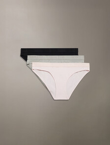 Monochrome Cotton Stretch Cheeky Bikini 3 Pack, BLACK/GREY HEATHER/NYMPHS THIGH, hi-res
